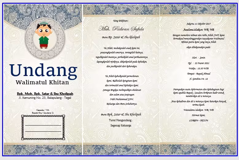 100 Contoh Kata Kata Undangan Khitanan Penuh Doa  Siap Pakai 2025